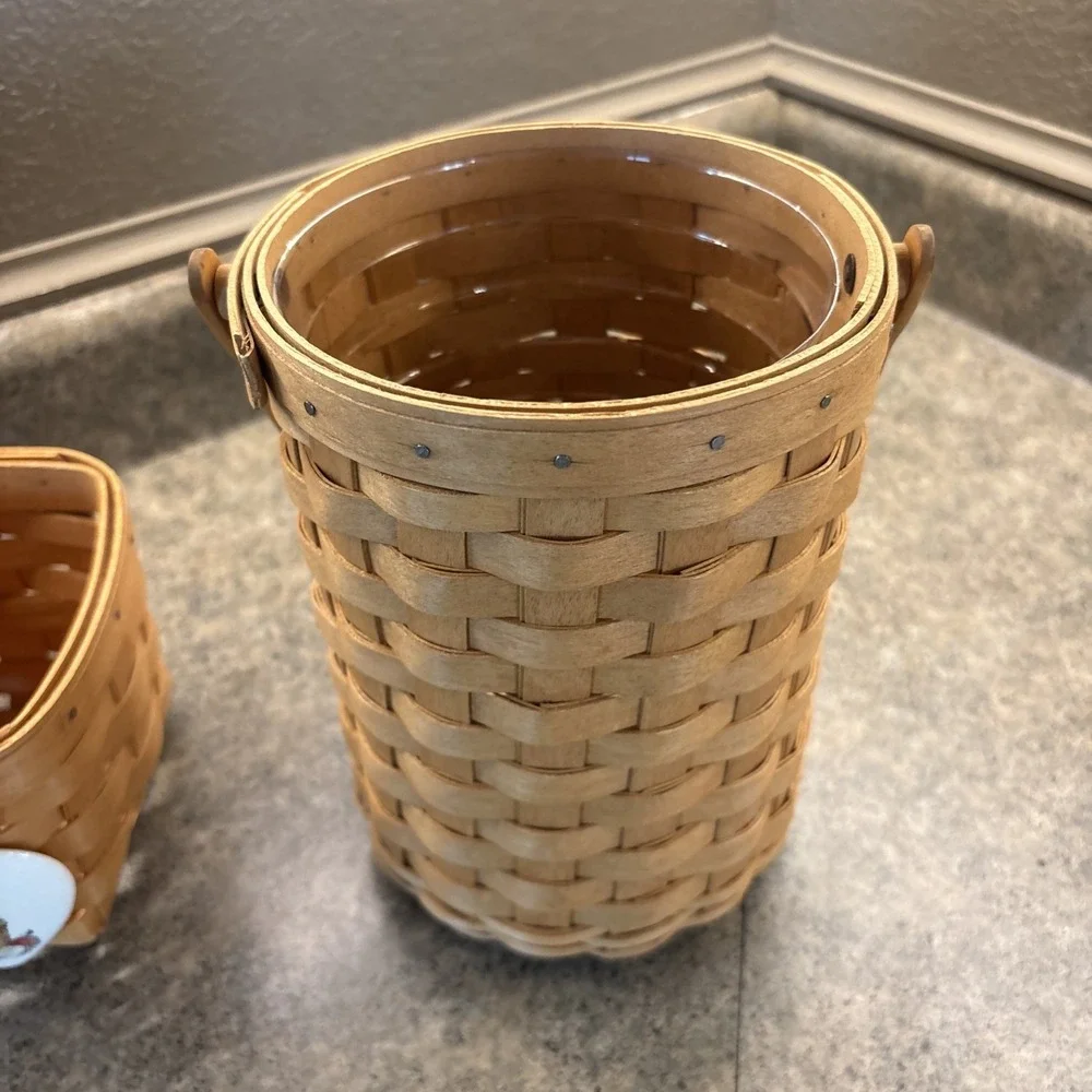 Longaberger Basket Lot Of 2 Handwoven 2005, 1997 Excellent Condition USA